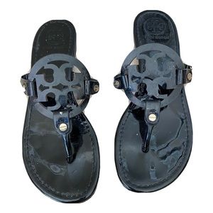 Tory Burch Size 9 Patent Leather Women's Miller Sandal - Black